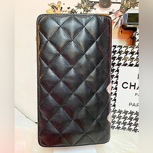 π₯LOW START-π₯π₯CHANEL Combon Line Lambskin Long Bifold Wallet - Picture 3 of 16